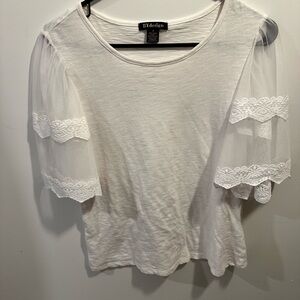 Dydesign White Sheer Sleeve Blouse